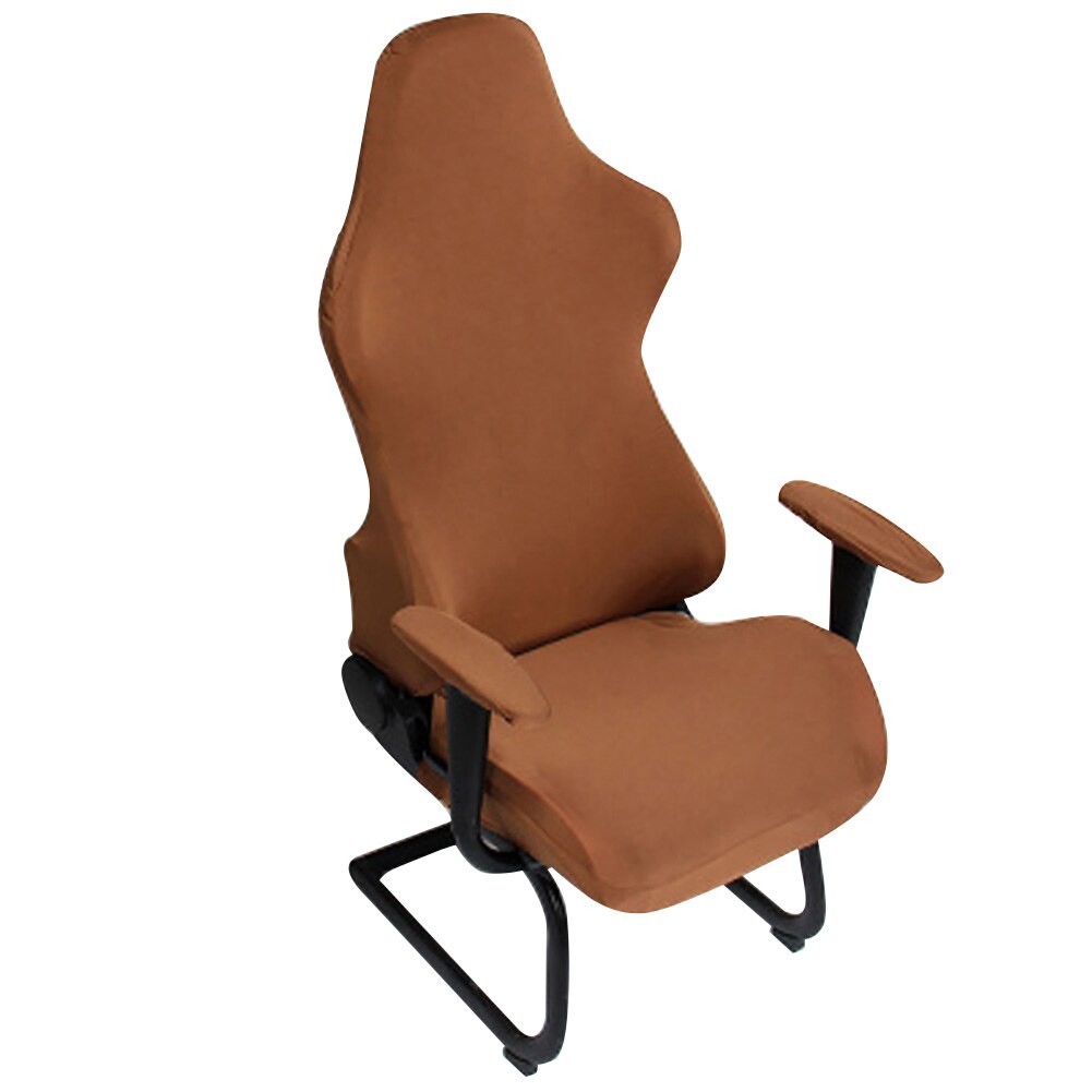 Housses de chaises en Polyester lavable | Sièges d'ordinateur, protection de jeu amovible pour bureau, fauteuils, décoration moderne en Spandex élastique: Coffee