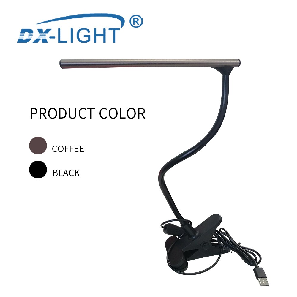 DC 5 V LED Tafellamp USB Leeslamp Zwart/Koffie Optioneel Boek licht LED Clip-on Lamp voor Piano Laptop Boek Lezen