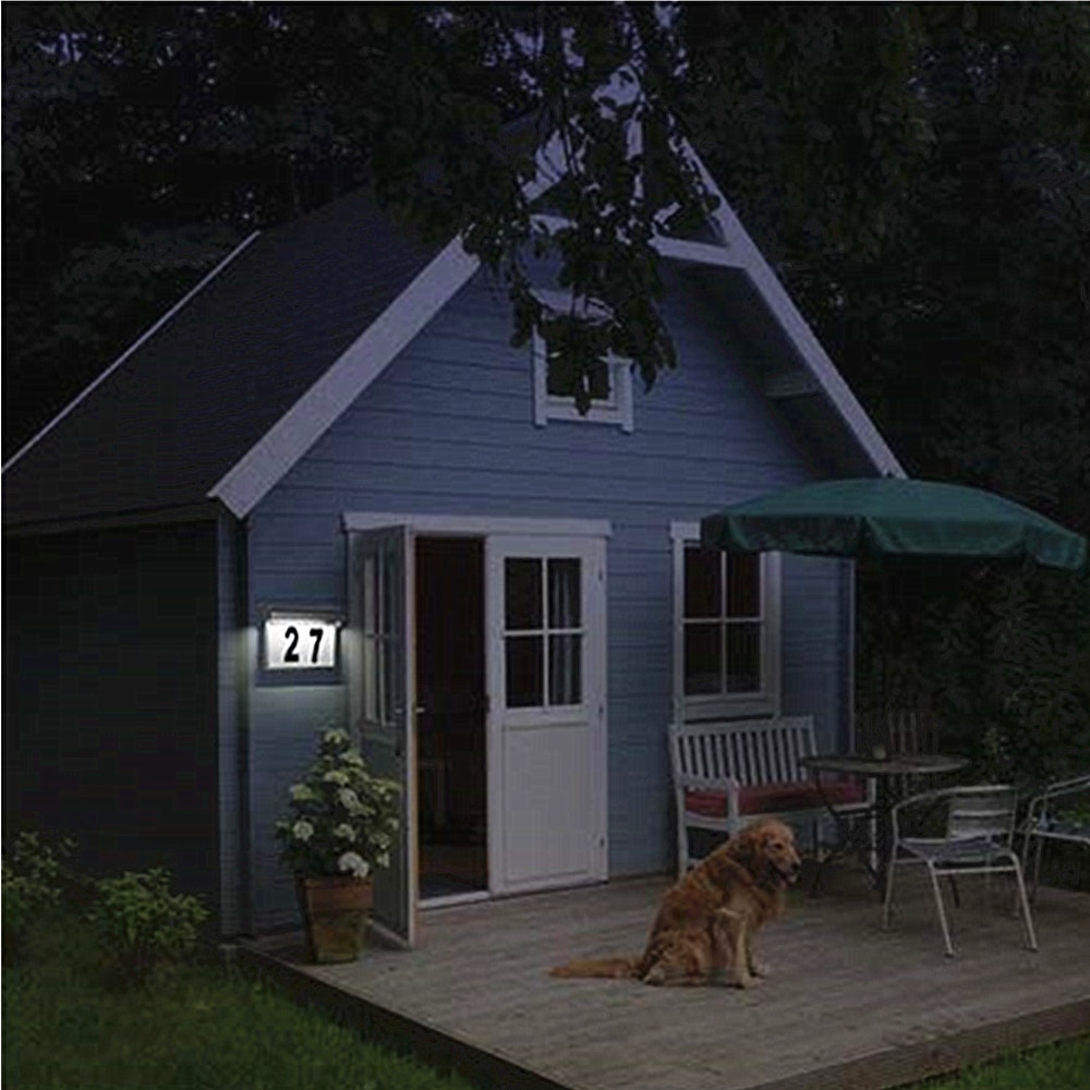 House Number Door Plate Solar Light LED Address Sign Wall Light Waterproof Outdoor Garden Home Hotel Door Decor Wall Lamp