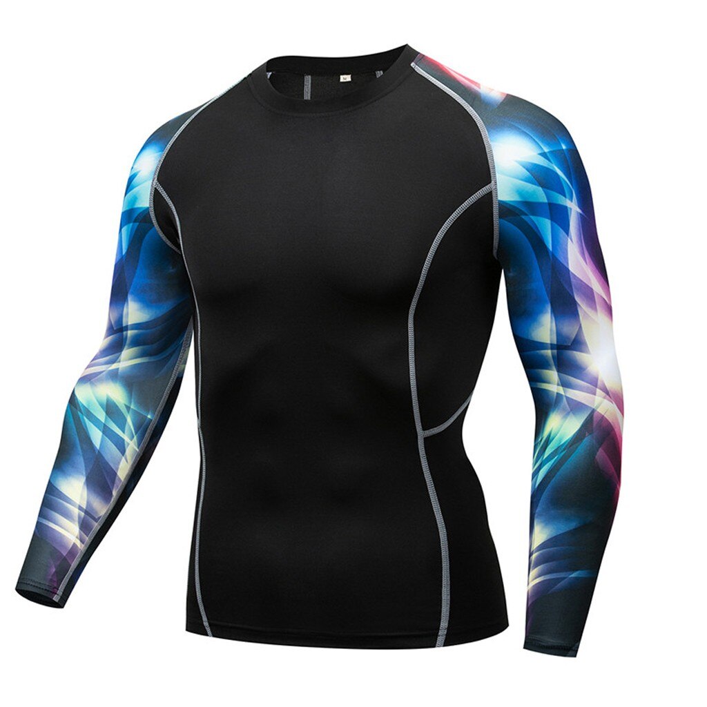 Men's Long Sleeve Yoga Shirts Fitness Print Clothing Top Blouse chaqueta de los hombres chaqueta de los hombres