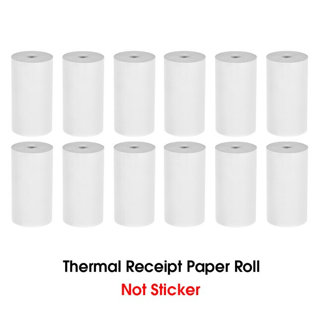 Peripage 56X30Mm Thermisch Papier Label Papier Sticker Papier Voor Thermische Pocket Mini Printer A6 A8: White 12 Rolls