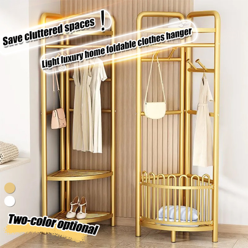 Haushalt Ecke Falten KleiderbüGel Stange Typ Stand Garderobe Zimmer Hängende Kleiderständer