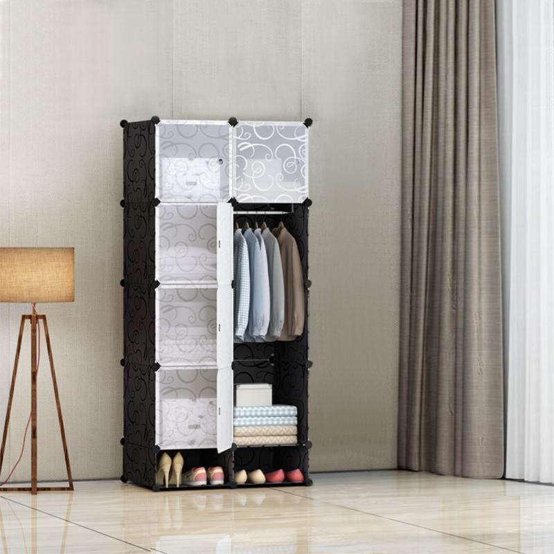 Assembly Locker Clothes Cabinet Wardrobe Closets Detachable Plastic Wardrobe Bedroom Storage Box Organizer Home Furniture HWC