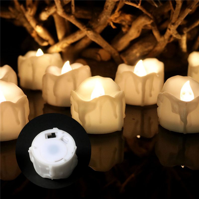 12 Packs Led Candle White Candle Light Lamp Battery Powered Home Wedding Birthday Party Decoration Lighting