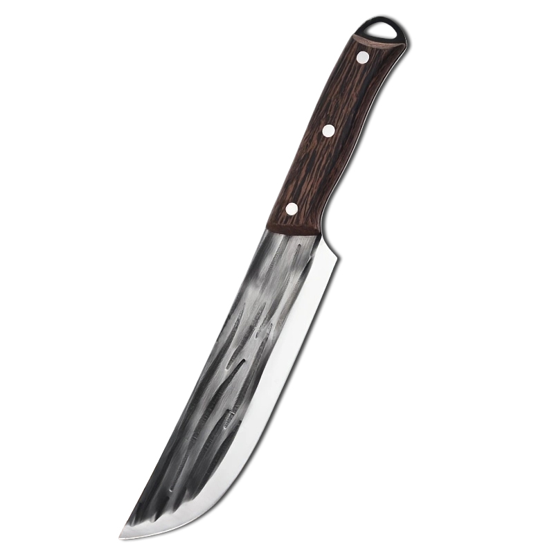 Cuchilla de carnicero de cocina, cuchillo de Chef forjado, corte de pescado, deshuesado, rebanado, mango de madera, cuchillo de carnicero, herramientas de corte de cocina: Rojo