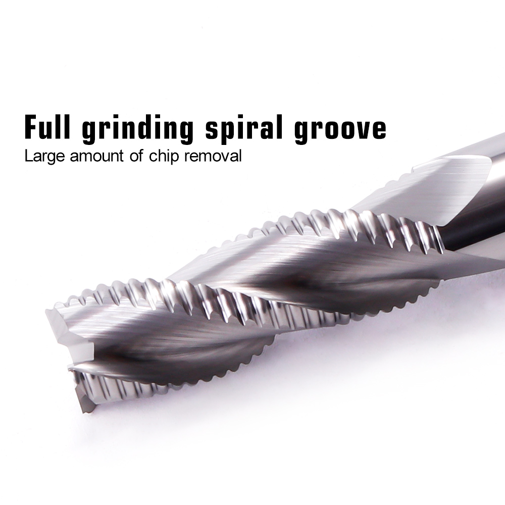 Vack HRC55 Voorbewerken End Mill Carbide 3 Fluiten Voor Staal Ijzer Aluminium Acryl Hout Frees 6 10 12Mm cnc Frezen