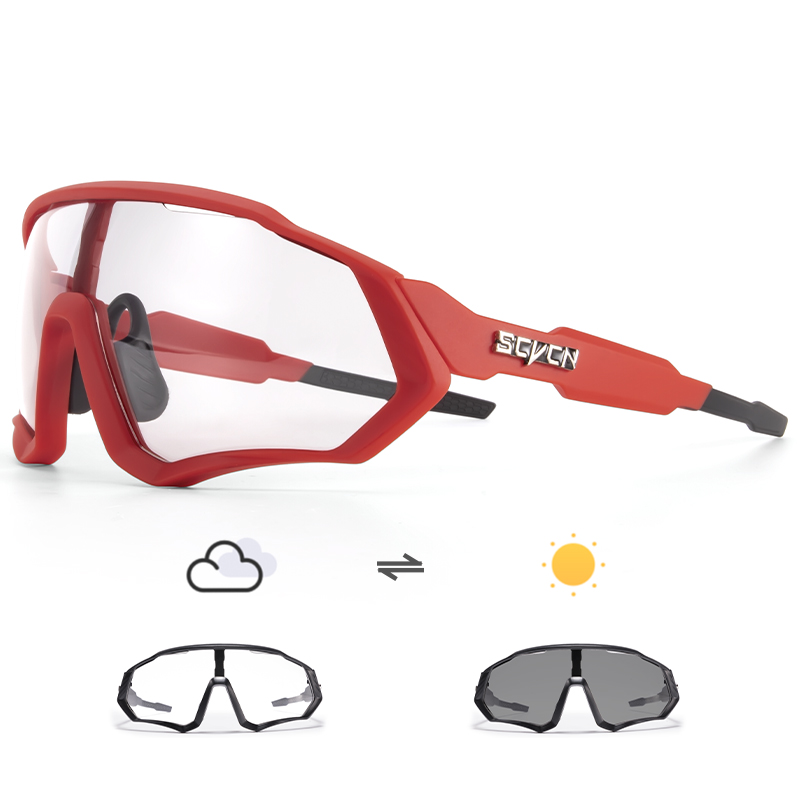 Scvcn gafas fotocromáticas para ciclismo, gafas de sol geniales para bicicleta, gafas deportivas para bicicleta, gafas para ciclismo de montaña UV400 MTB Road, conducción para hombres: Negro