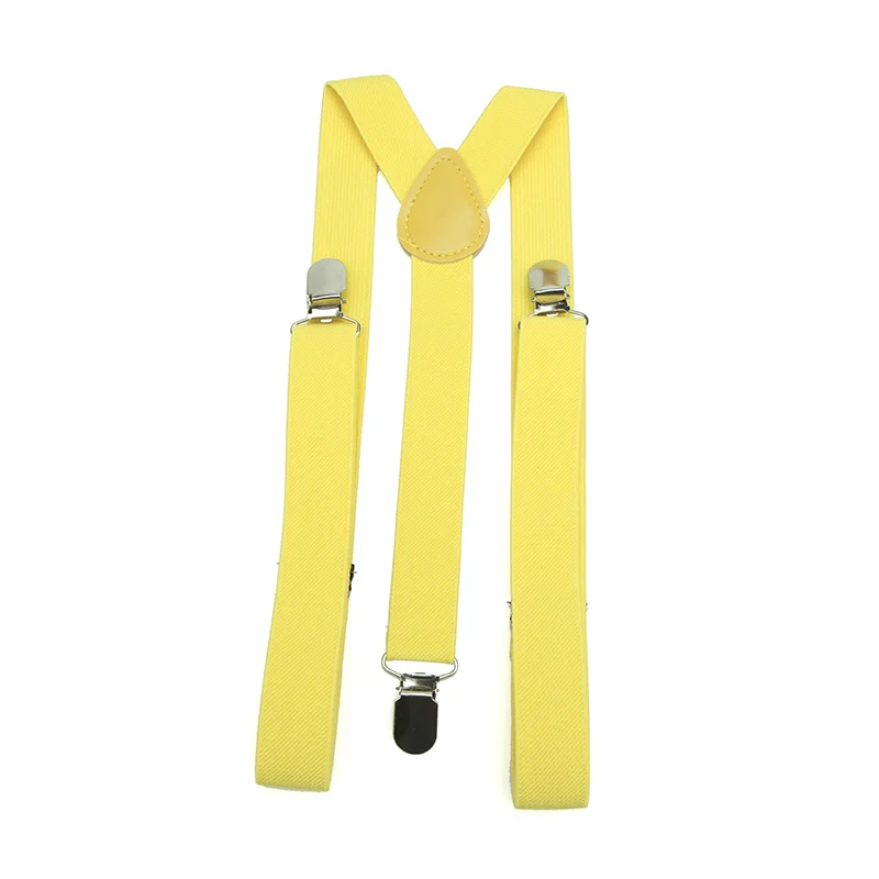26-farbige neue unisex-elastische Hosenträger mit Y-Rücken-Hosenträger für Männer, , Gentleman, verstellbare Träger für Hochzeitsanzug, Party, Alltagszubehör: Gelb