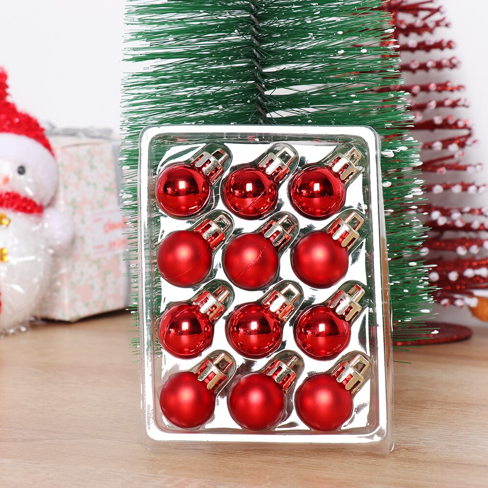 12Pcs 2cm Christmas Tree Decor Ball Bauble Xmas Party Hanging Pendant Ball Ornament for Year Christmas Home Tree Decor