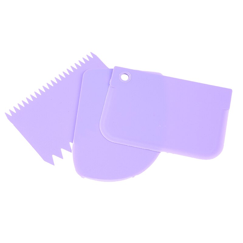 3PCS Silicone Cake Scrapers Smoother Dough Cutter for Sourdough Bread Fondant Icing Kitchen Utensil Tool Color Random