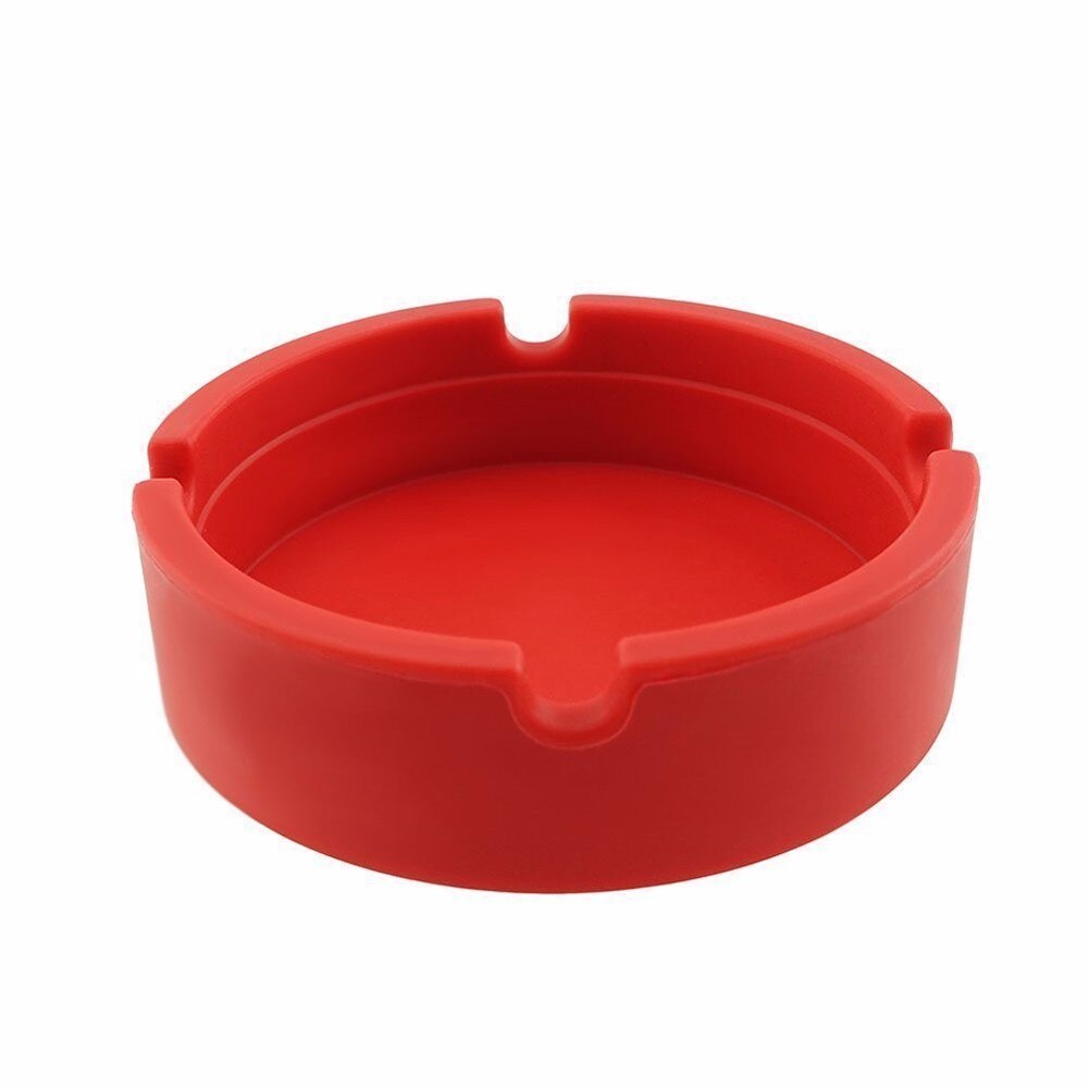 Silicone Rubber Round Ashtray Eco-friendly Fall-proof Noctilucent Ashtray Home Decoration #50: Red 