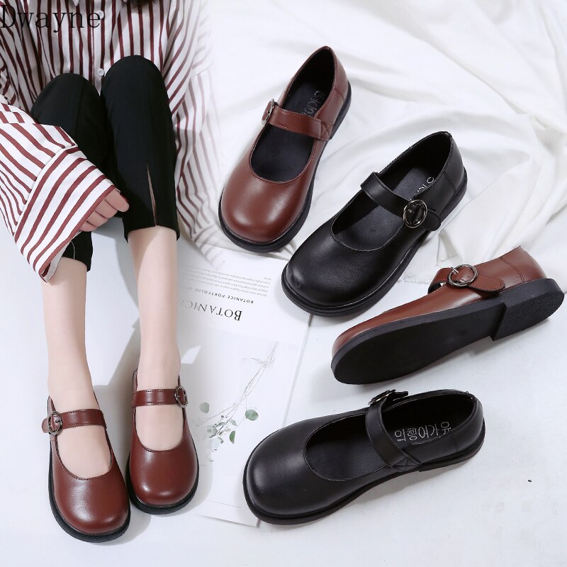 Japanese Doll Shoes Mori Retro Round Head Flat Single Shoes College Wind Small Leather Shoes British Style Students Casual Shoes