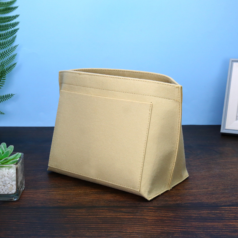Vilten Inzetzak Past Voor Longchamp Handtas Voering Tas Vilt Doek Make-Up Tas Ondersteuning Voor Reis Draagbare Insert Tas Organizer: S / Black