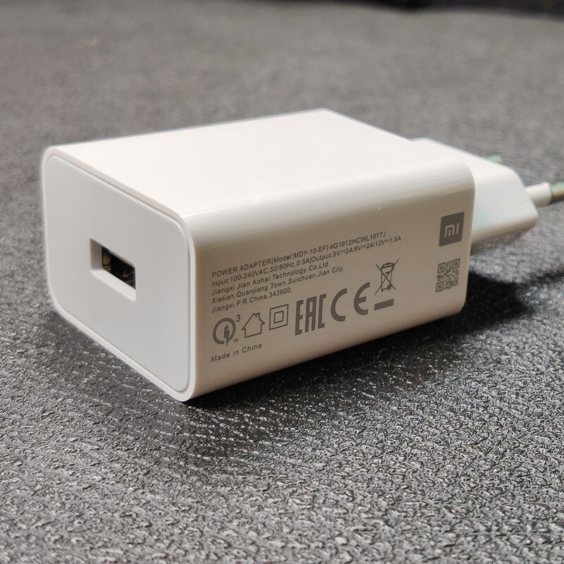 Originele xiaomi snellader  qc 3.0 snellaadstroomadapter usb-c-kabel voor 9t  a2 a3 9 se 18w 3 8 7