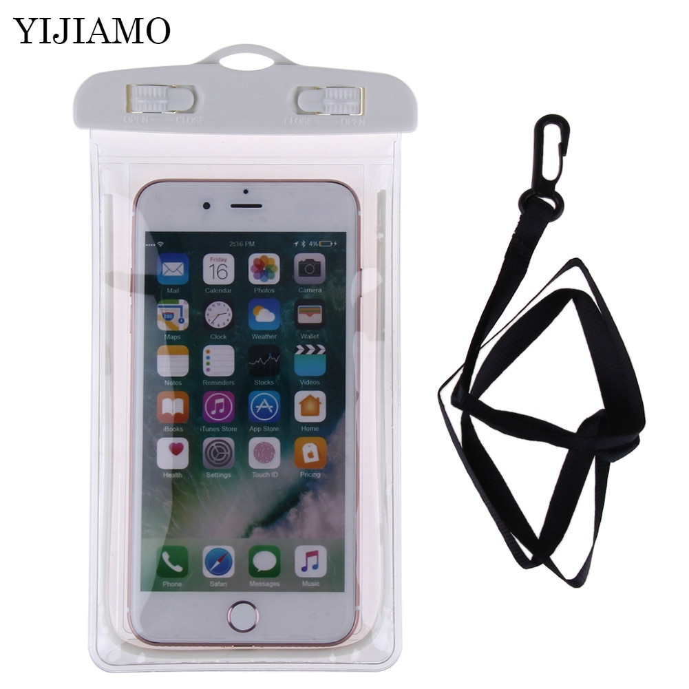 Funda de teléfono impermeable con bolsa de almacenamiento de pantalla táctil para natación luminosa funda de teléfono sumergible para iphone 8