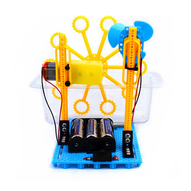 Electric Toy DIY Assembly Bubble Machine Homemade Bubble Machine Science Experiment Kit Science DIY Kit