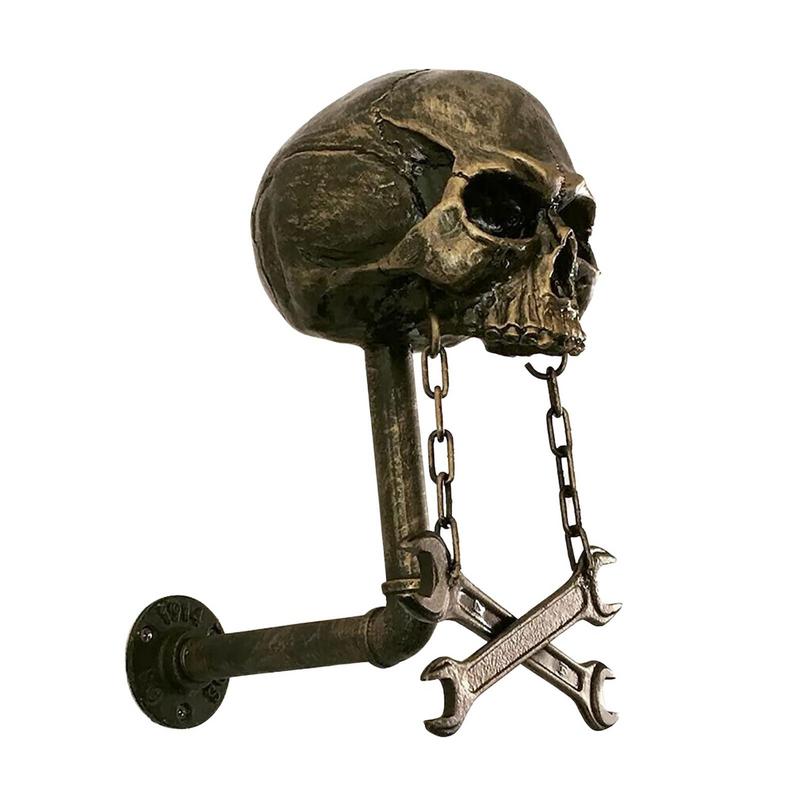 Motorcycle Helmet Rack Helmet Holder Skull With Beard-Helmet Rack Wall Mount Helmet Display Stand Luggage Hook Jacket Hanger