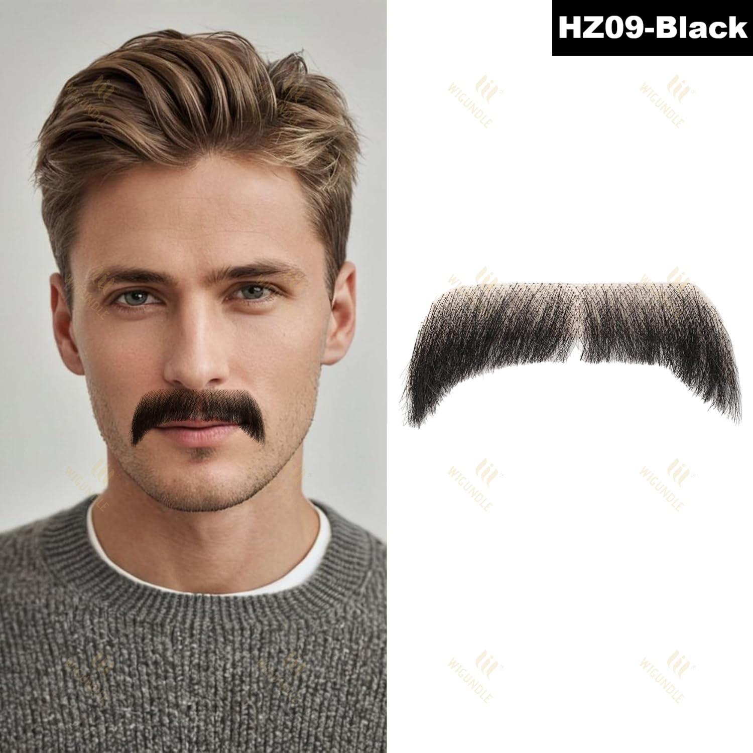 Fantasia de cavanhaque falso, cabelo facial, barba realista, bigode com fita adesiva, cabelo humano, renda, barba para halloween, festa de natal: D13