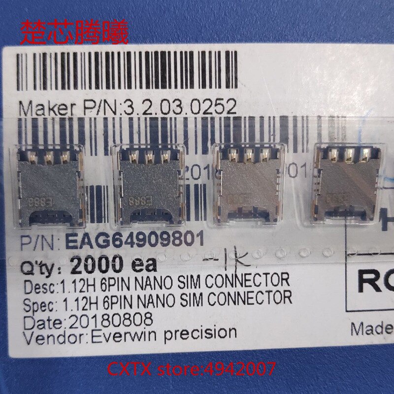 Chuxintengxi eag 64909801 3.2.03.0252 för  k430 simkortläsare kontakt uttag hållare kortplats original sd simkortläsare