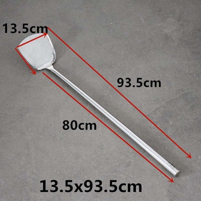 Extra long stainless steel wooden handle spatula Soup spoon cooking canteen kitchen China wok chef soup factory spatula Turner: 13.5x93.5cm