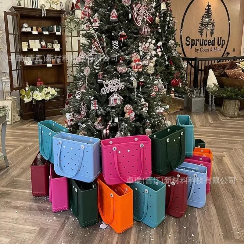 Gummi Frauen Bogg Tasche Sommer Schwimmbad Schulter Handtasche EVA Große Kapazität Warenkorb Weibliche Schwimmbad Tote Strand Zipfel