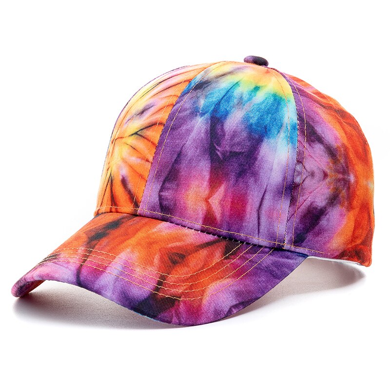Udendørs afslappet tie dye kasketter til kvinder regnbuefarvet baseballkasket til kvinder streetwear sommerhat: Mørkegrå