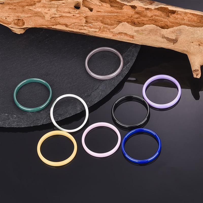 Colorful Smooth 3mm Ceramic Rings For Women Men Waterproof Jewelry Minimalist Wedding Never Fade Couple Ring