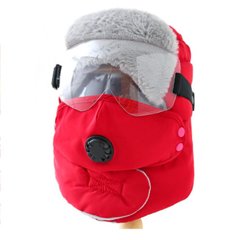 nouvelle casquette chaude hiver garçon bonnets chapeaux pour fille capuche étanche chapeau avec des lunettes Cool cagoule: 2 / Adult