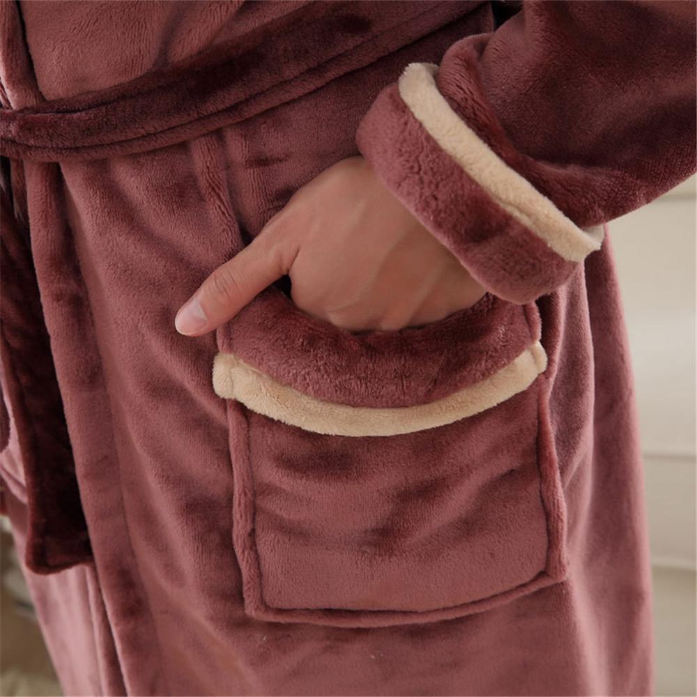 Inverno dos homens Alongou Xale de Pelúcia Roupas Casaco de Manga Comprida Robe de banho Roupão de Banho Casa robe peignoir homme peignoir homme