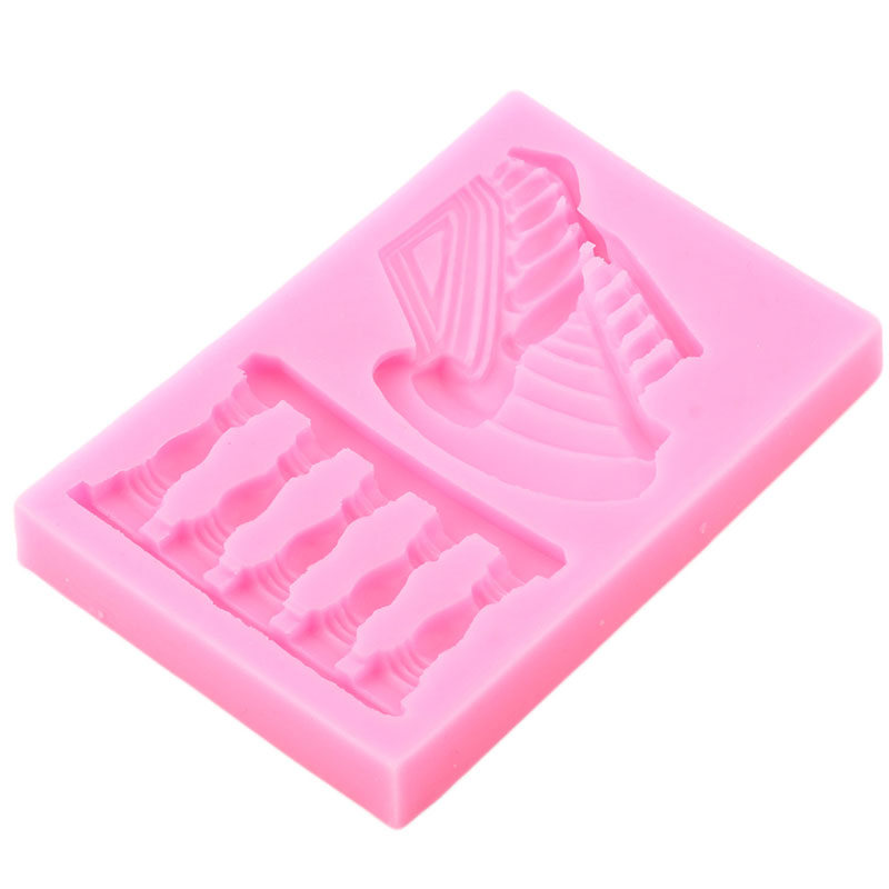 3D Treppen Silikon bilden Geländer Kuchen Grenze Fondant Kuchen Dekorieren Werkzeuge Schokolade Gumpaste Formen Polymer Ton Süßigkeiten Formen