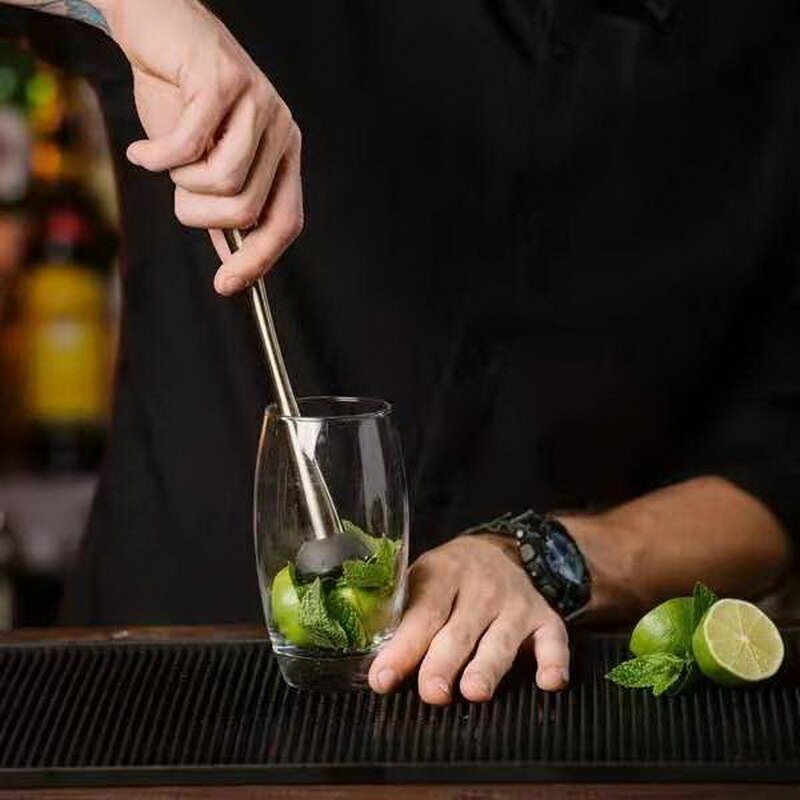 Muddler bar i rustfrit stål mixer bar redskaber og tilbehør mojito cocktail diy frugtjuice muddler knust is bar #1