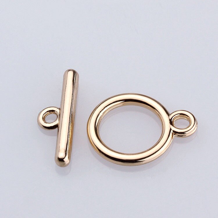 4 Sets 24K Champagne Gold Color Plated Brass O Toggle Clasps Bracelet Clasps Jewelry Findings