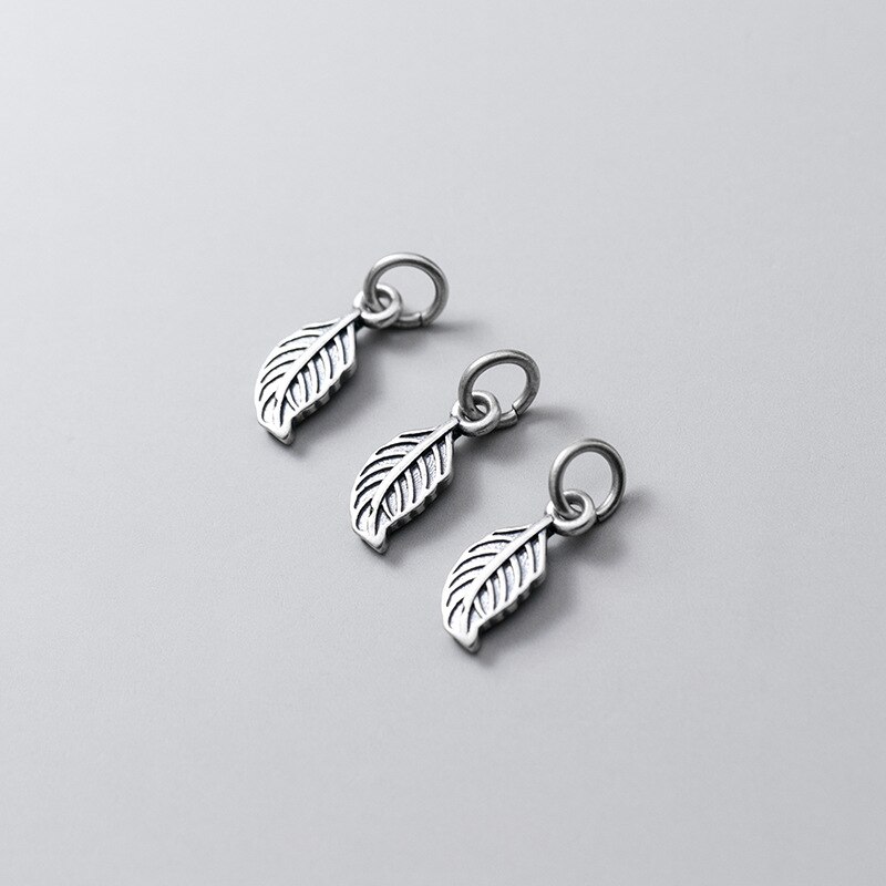 925 Sterling Zilver Casual Handgemaakte Matte Kleine Blad Charms Decoratie Ornament Matte S925 Zilveren Hanger Diy Sieraden Bevindingen: Default Title