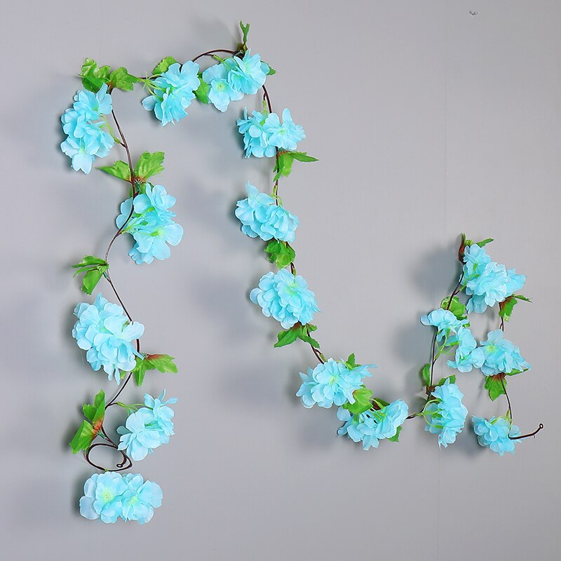 1 Uds. Guirnalda de flores artificiales, guirnalda de cerezas, telas no tejidas, tela de flores para pared, decoración de lujo para el hogar, decoración para el jardín: SMTYH019