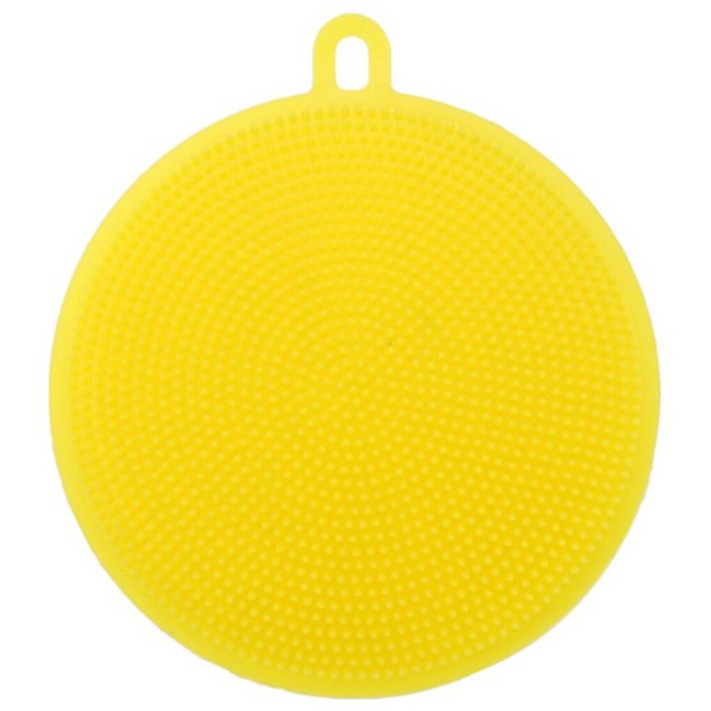 Esponja mágica de silicona para lavar platos, cuenco, cepillo de limpieza, estropajo multifunción, olla, sartén, cepillos de lavado, Limpiador de cocina herramienta de cocina: Amarillo