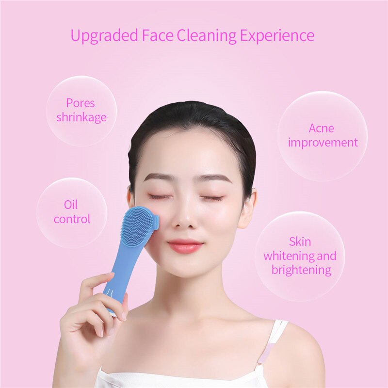 Brosse de nettoyage de visage Double Face électrique nettoyeur de pores du visage portable