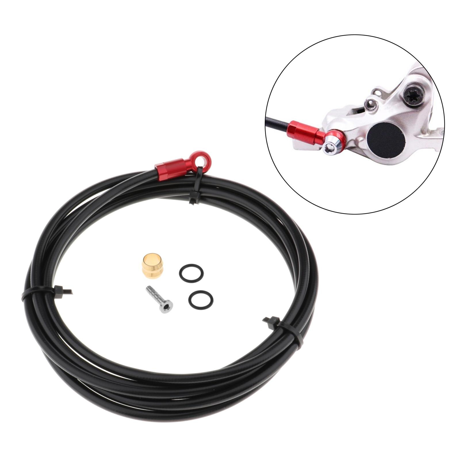 Bicycle Hydraulic Disc Brake Hose Kit Internal Cable Routing with Oil Needle Connector Insert Urgent Ring