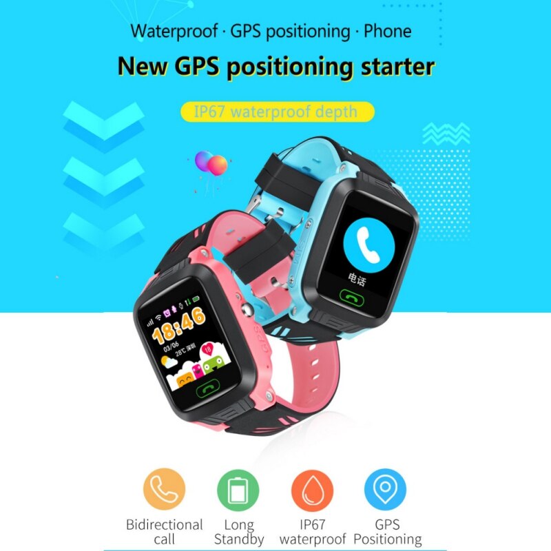 Kids Smart Watch IPS Touch Screen GPS Children 2G SIM Calls Chat Anti-lost SOS Remote Safety Monitor For Android IOS Baby
