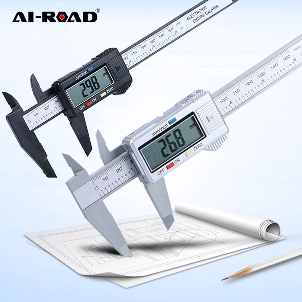 INGBONT 6Inch 0-150MM LCD Ruler Digital Vernier Caliper High Precision Electronic Micrometer Metalworking Measuring Gauging Tool