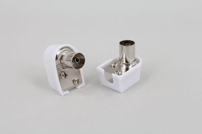 Conector de Terminal de antena de TV RF, ángulo recto, Soldadura Libre, enchufe hembra de televisión RF, 9,5 L