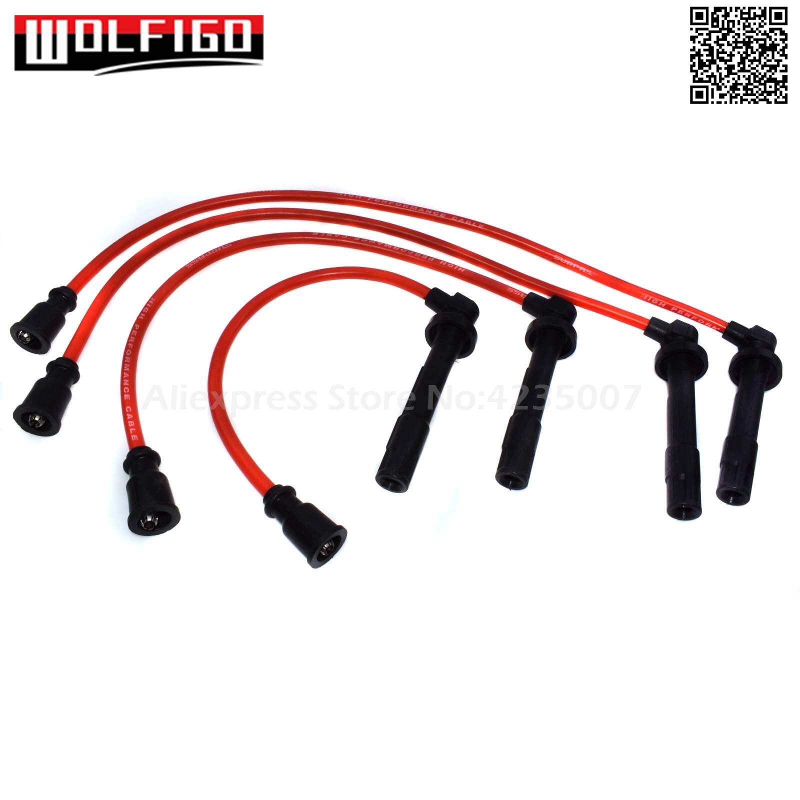 WOLFIGO-juego de cables de bujías rojas de silicona, 10,2 MM, compatible con Mitsubishi Eagle, Eclipse, Talon, 4G61, 4G64,