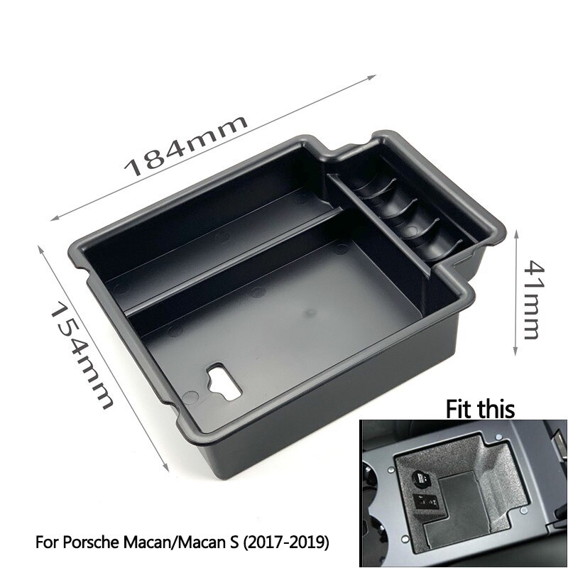 Automobile Armrest Storage Box For Porsche Macan Macan S Center Console Container Storage Organizer Accessories: A For Macan 2017-19