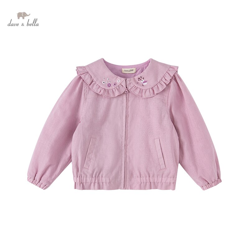 • Dave bella primavera bambini ragazze moda solido tasche con cerniera cappotto casual bambini carino top capispalla di alta qualità