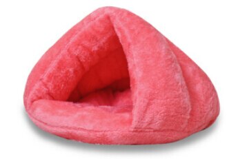 Chien chat grotte Igloo Cages lit panier maison chaton doux confortable intérieur coussin chenil Cages: Rouge / S