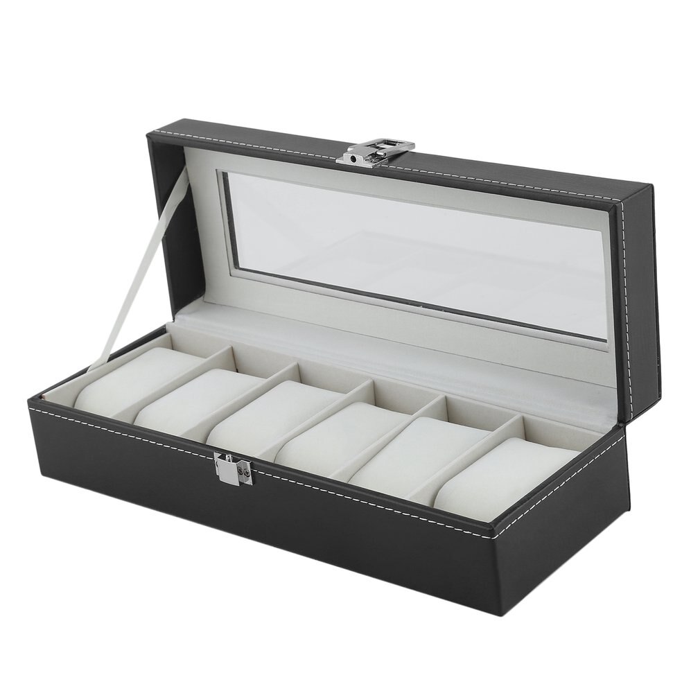 2-12 platser svart klockbox bärbar reseklocka dragkedja klockor samlarklocka förvaringsbox klockorganisatorhållare: 8