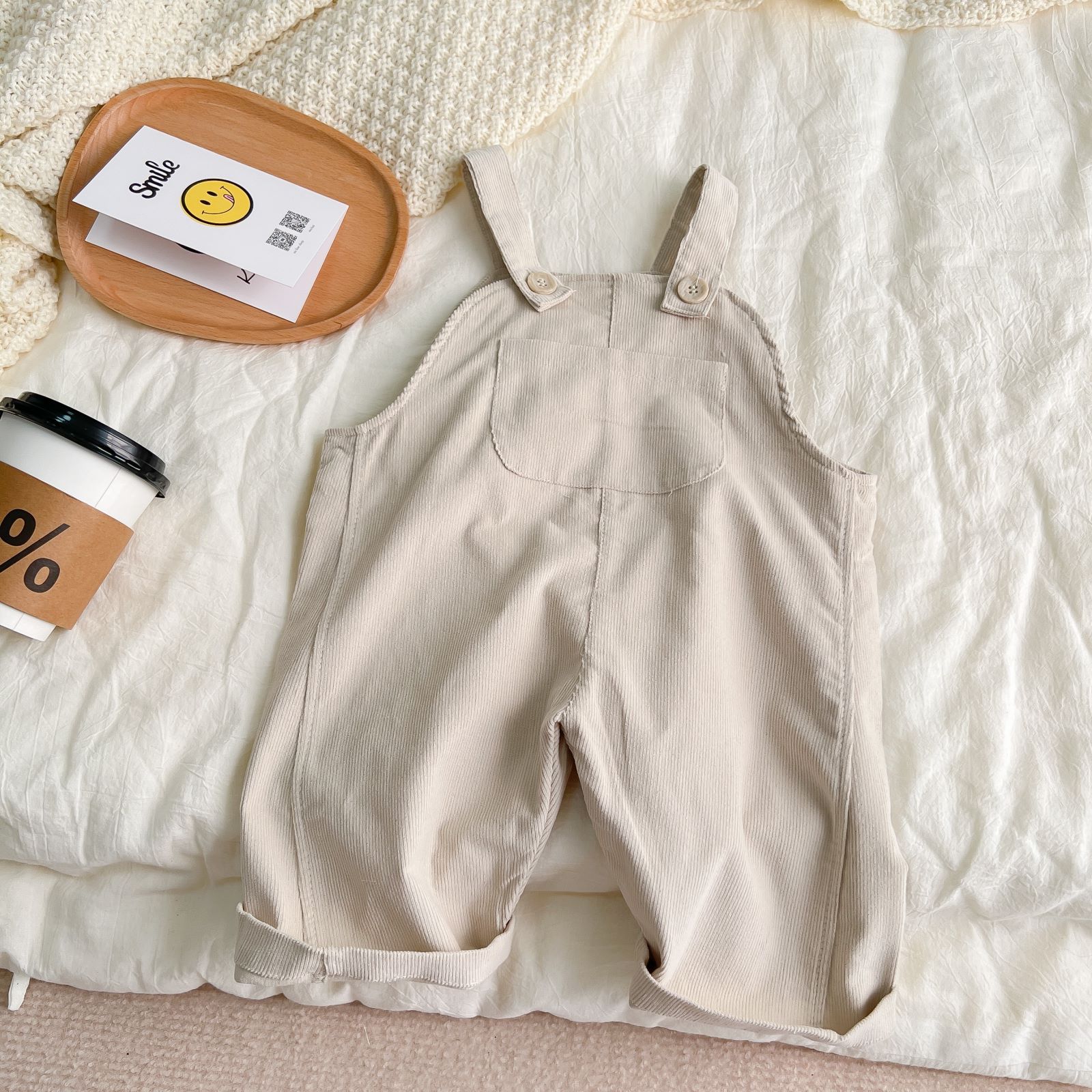 Baby Plaid Overall Jungen Mädchen Kabel Gurt Hosen verlieren freundlicher Hosen Säugling Kleinkind lässig Hosen Baby Pluderhosen 0-24M: Beige / 12M  80cm