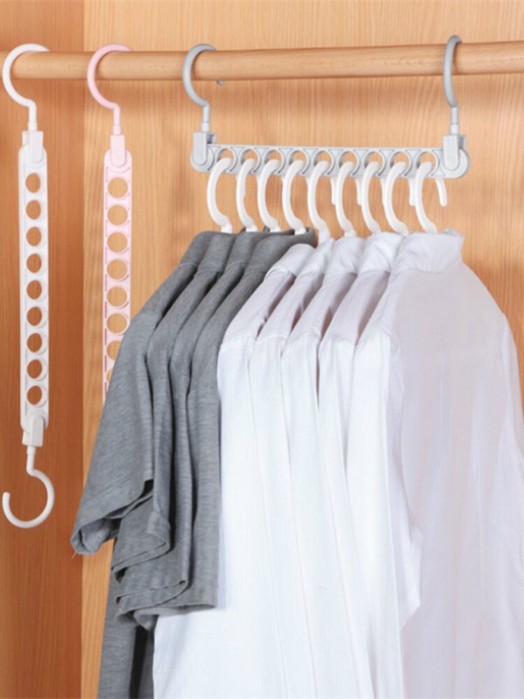Magic 9-hole Support Circle Clothes Hanger Clothes Drying Rack Multifunction Plastic clothes rack Home Storage folding Hangers