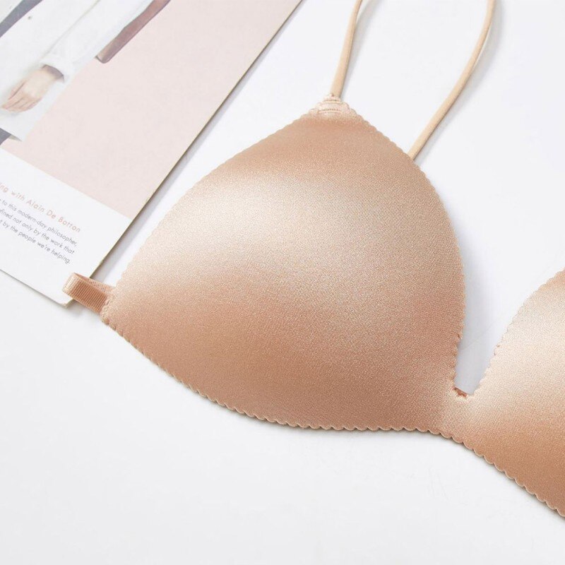 Women Simple French Triangle CupSexy Seamless Bra Women Push Up Bras Soft Silicon Bra Feamale Lingerie