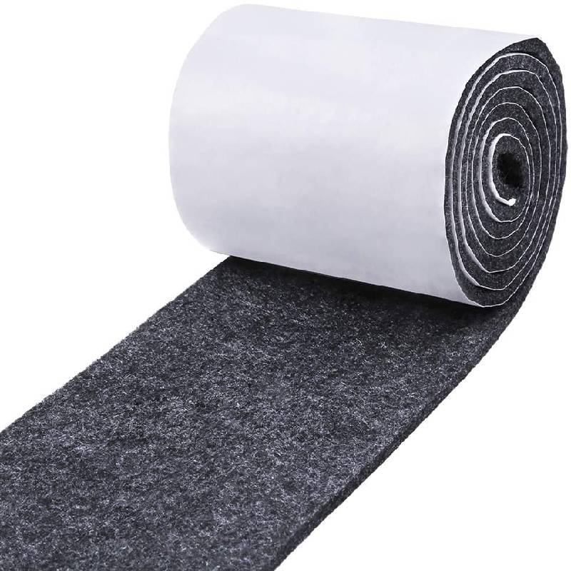 Cinta de fieltro autoadhesiva, rollo de tira de fieltro de poliéster, Protector de superficie dura, tiras de fieltro negras para muebles, cinta deslizante con forma DIY