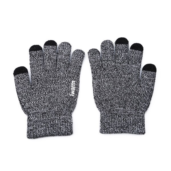 Heren gebreide skihandschoenen antislip touchscreen heren dikke warme handschoenen winter herfst heren wanten warme handschoenen: Grijs